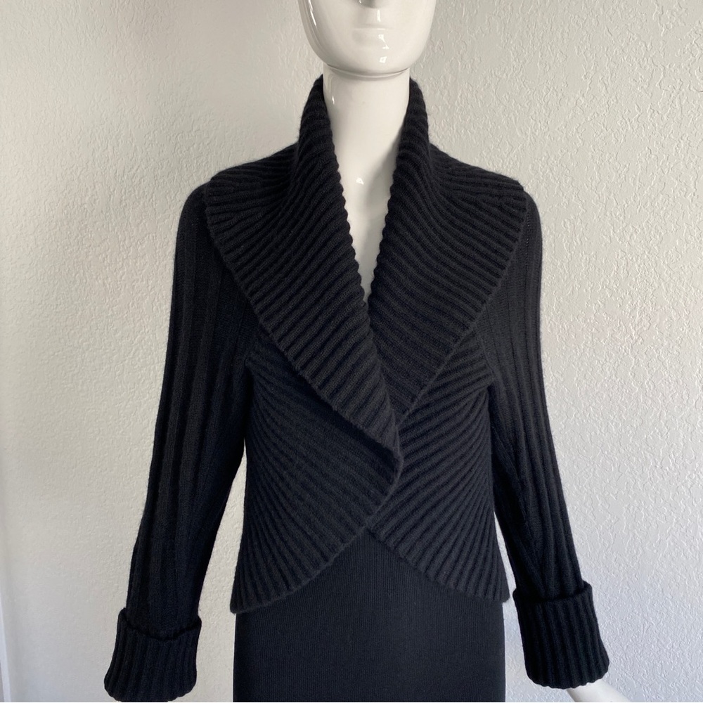 Neiman Marcus black cashmere shrug sweater